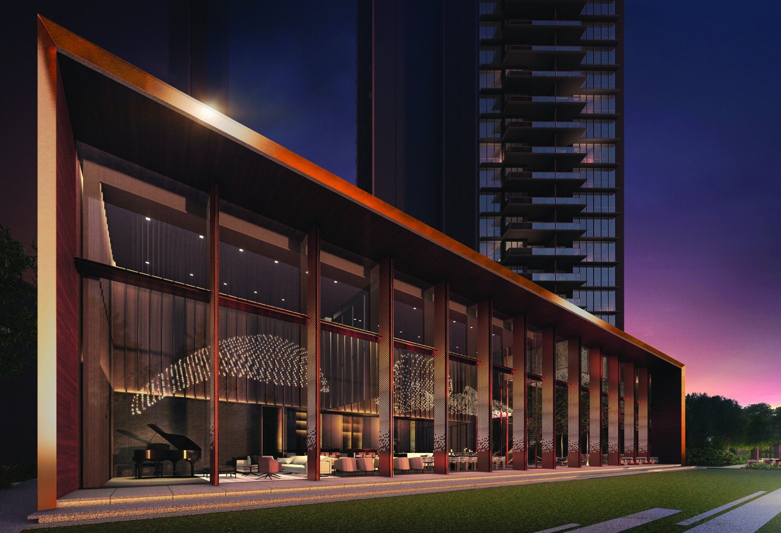 Clubhouse at dusk (artist’s impression)
