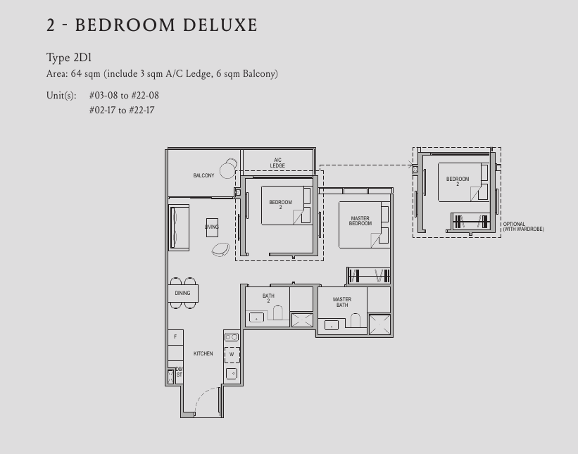 2-Bedroom Deluxe, Type 2D1