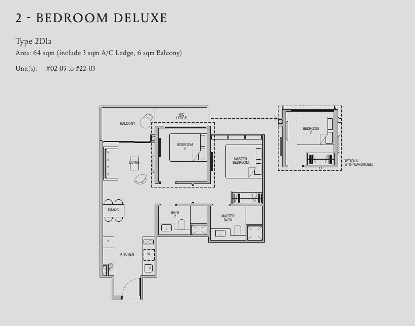 2-Bedroom Deluxe, Type 2D1a