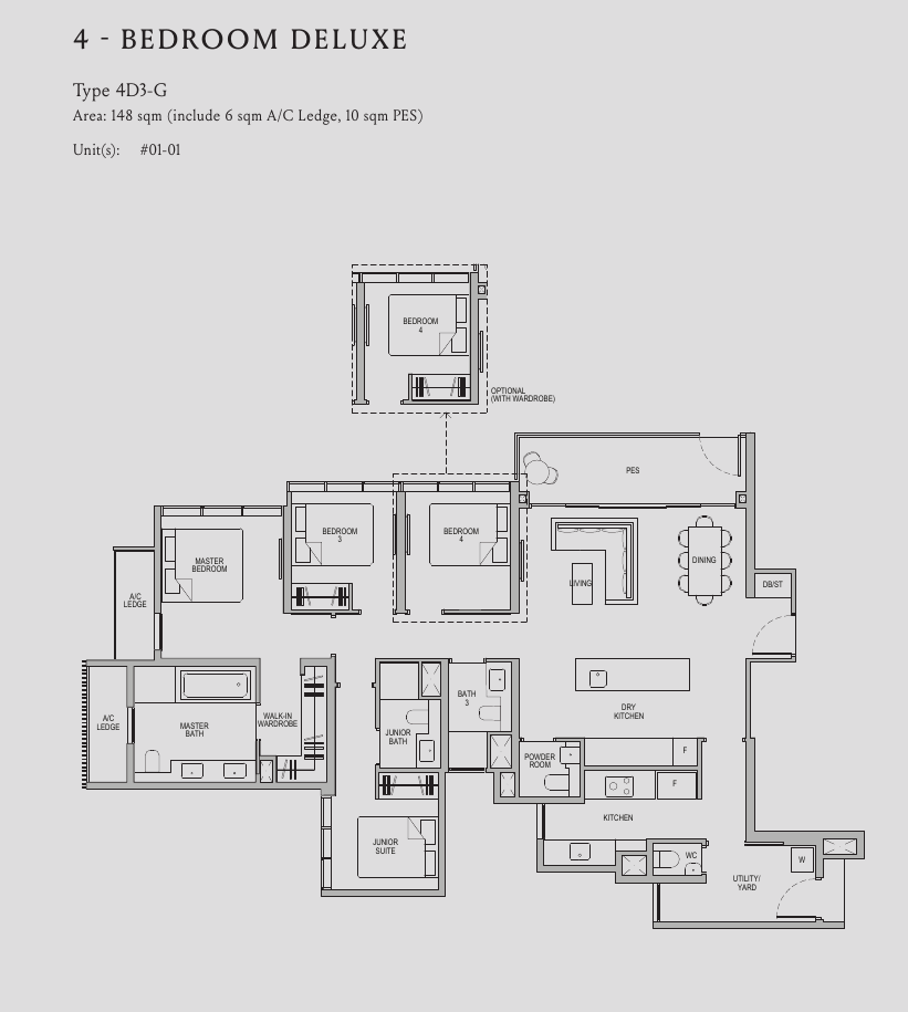 4-Bedroom Deluxe, Type 4D3-G